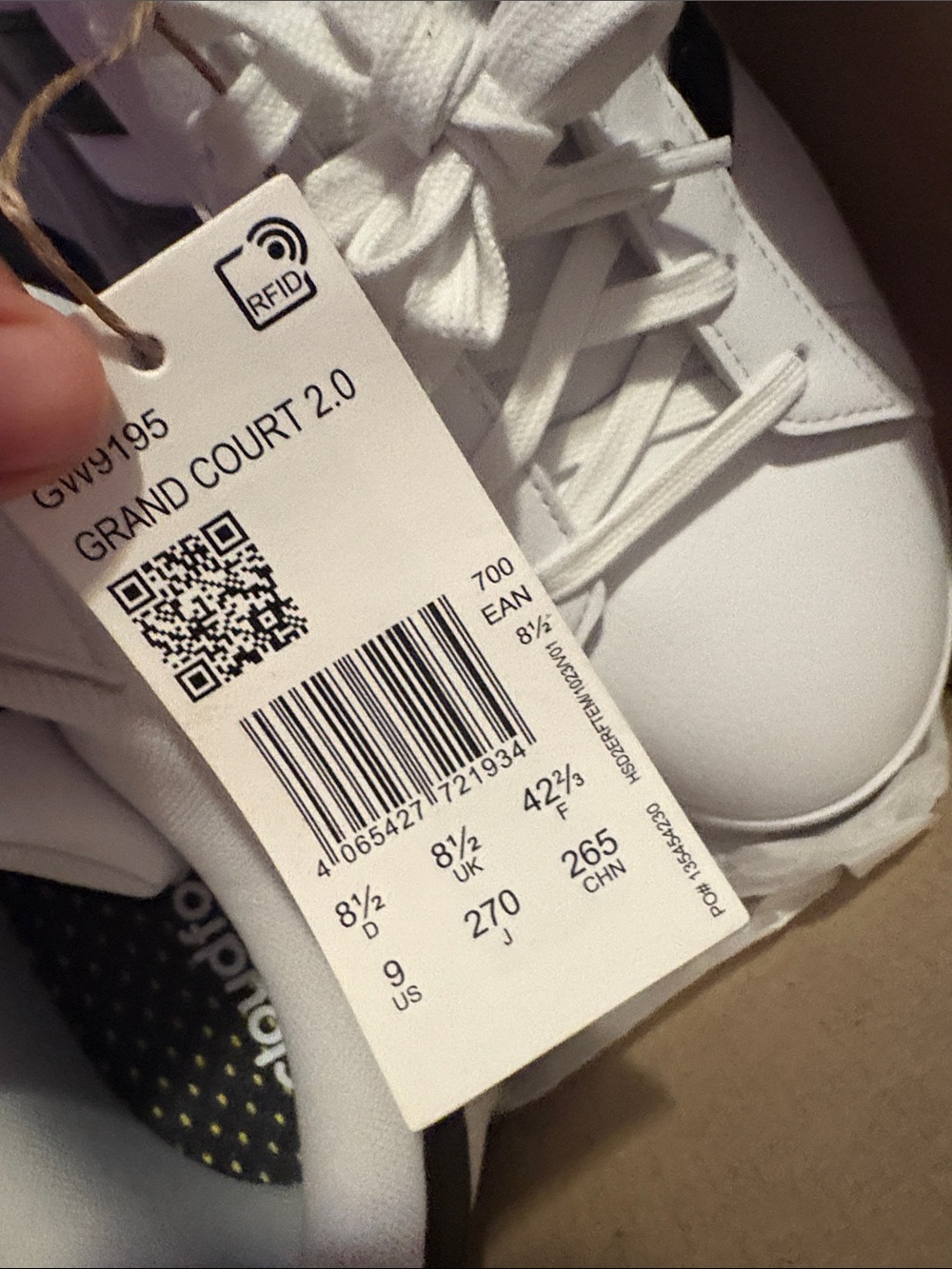 adidas White Sneakers with Black Three-Stripes - Picture 2 of 4